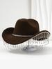 Cross-border Popular Women's Unique Sweet Top Hat Square Point Diamond Hat Chain with Rhinestone Tassel Suitable for Music Parties