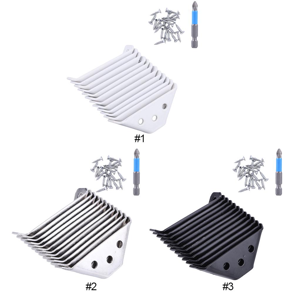 12 PCS Triangular Support Brackets with Screws Cabinet Support Fixing Frame for Wood Furniture Drawer Cabinet Table and Chair