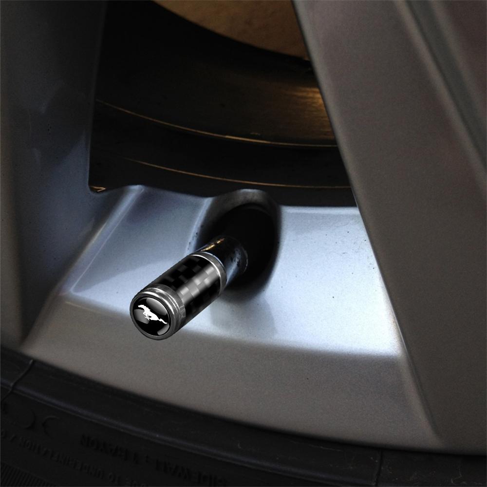 For Honda cco4PCS Carbon Fiber Car Wheel Tire Valve Stem Caps Metal valve Accessories for Ford Ranger Kuga Focus Shelby Mustang CMax Stracing
