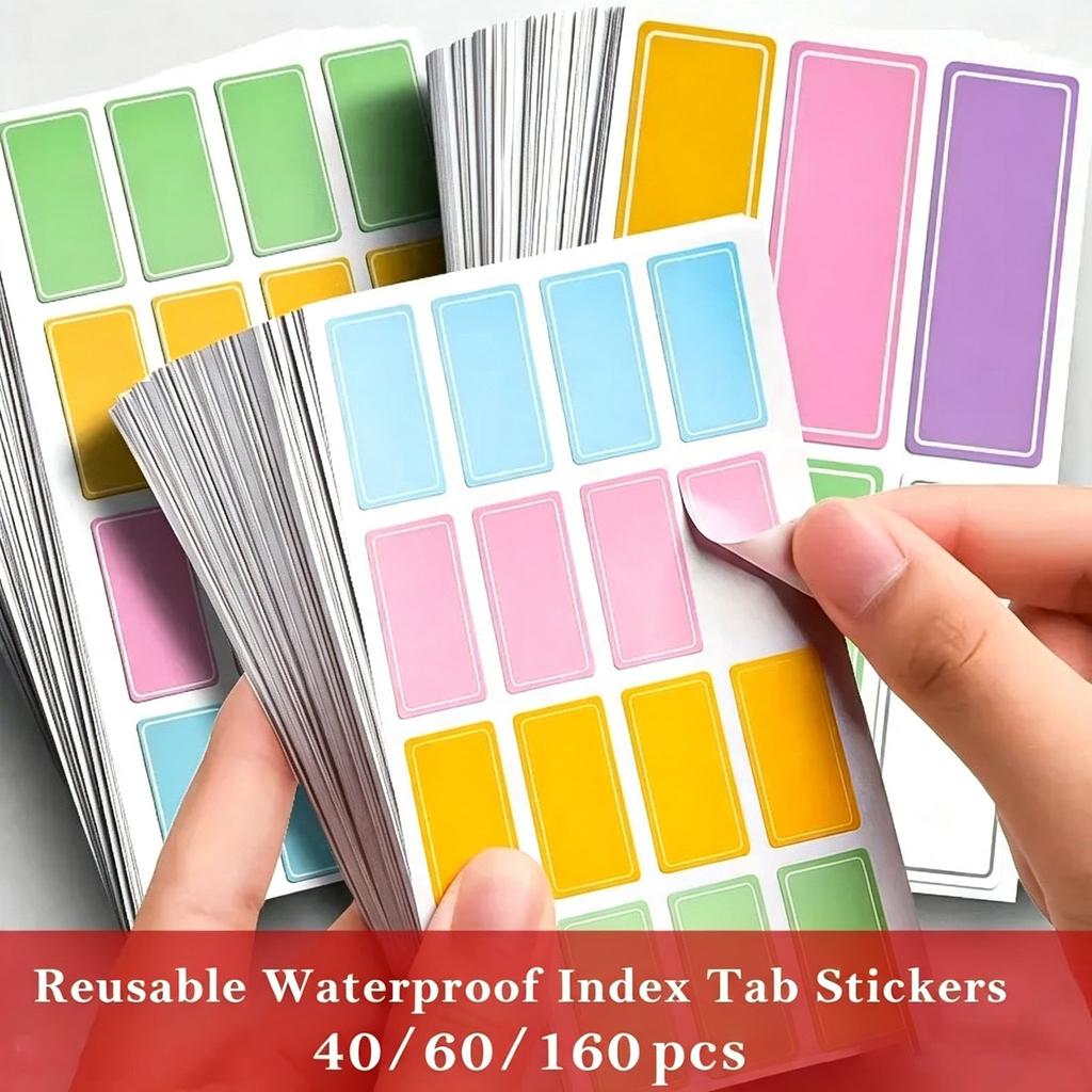 Waterproof Self-Adhesive Name Labels Stickers School Office Home Organization, Writable DIY Classification Tags Jars Notebooks Decor