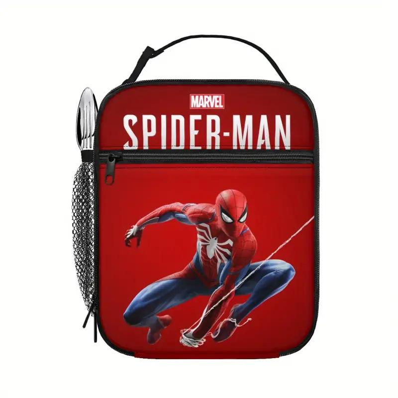 Spider-Man Cartoon Anime Lunch Bento Bag Children'S Fully Printed 3D Digital Insulation Bag Portable Outdoor Picnic Bag