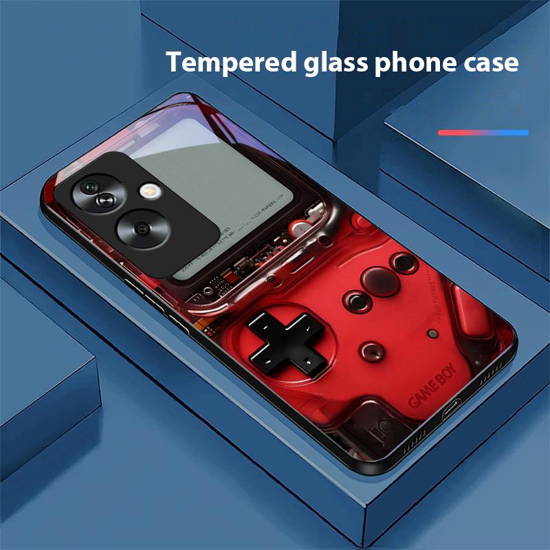 Konsola do gier Dla Oppo A79 5G 58 78 74 60 4G Reno 11F Realme GT 6 11 Note 50 10 C55 X2 Szkło Hartowane Czarne Etui na Telefon