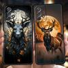 Phone Case for Samsung Galaxy A55 A53 A52 A52S A51 A41 A35 A32 A25 A23 A15 A13 A71 A72 5G Soft TPU Shell Deer Lichee Pattern Bag