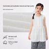Girls' Embroidered Sleeveless Lace-Trim Top