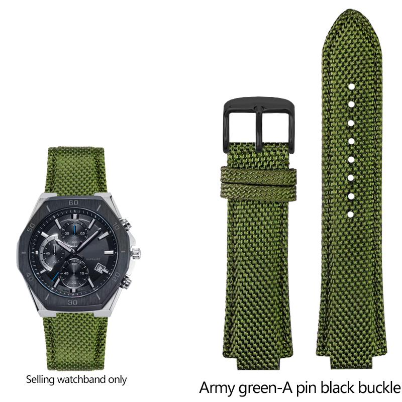 Neues Nylon-Canvas-Lederboden-Uhrenarmband für Casio Edifice Serie GST-B400 EFB-680 ECB-10D Uhrenarmband Silikonband Armband