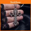 Gothic Cross Necklace With Death Head Moth Pendant For Gothic Jewelry And Party Wear