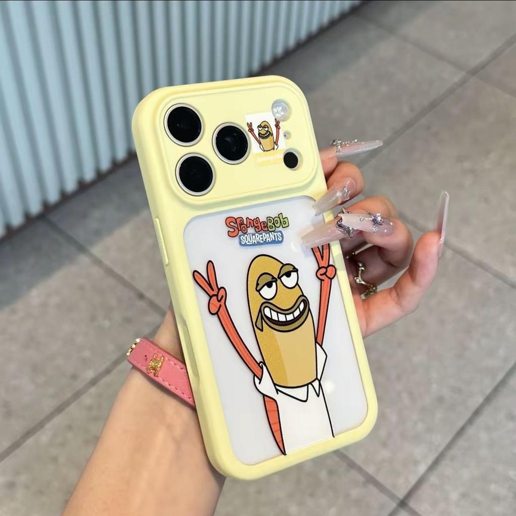Applicable to Apple 11 mobile phone case trendy cartoon resident fish large window cute iPhone11 two-color second case 11