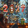 Christmas Static Cling Gingerbread Number Decals 2027 New Year Window Stickers for DIY Holiday Home Party Decorations