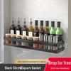 Wall-Mounted Multi-Tier Kitchen Storage Rack, No-Punch Design, for Seasoning and Refrigerator Side Organization