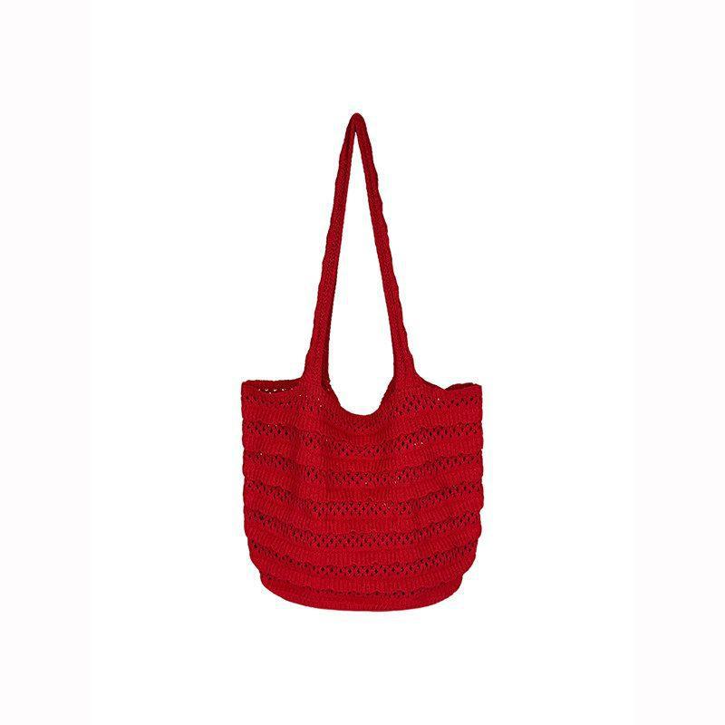Knitted Bag for Leisure and Vacation Travel Tote Bag with Large Capacity Single Shoulder Bag
