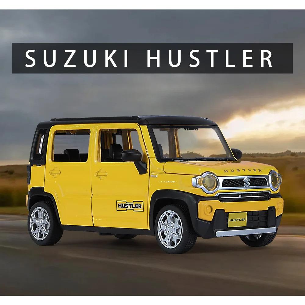 1/22 Suzuki Hustler SUV Alloy Car Model Sound and Light Pull Back Children's Toy Collectibles Birthday Gift