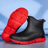 Black Short Men's Rain Shoes, Classic Dirt-resistant Wading Shoes, Fishing Shoes, Kitchen Function Short Water Boots
