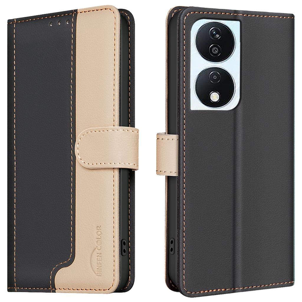 For Honor 90 Smart/X7b 4G Case Splicing Color Leather Phone Cover