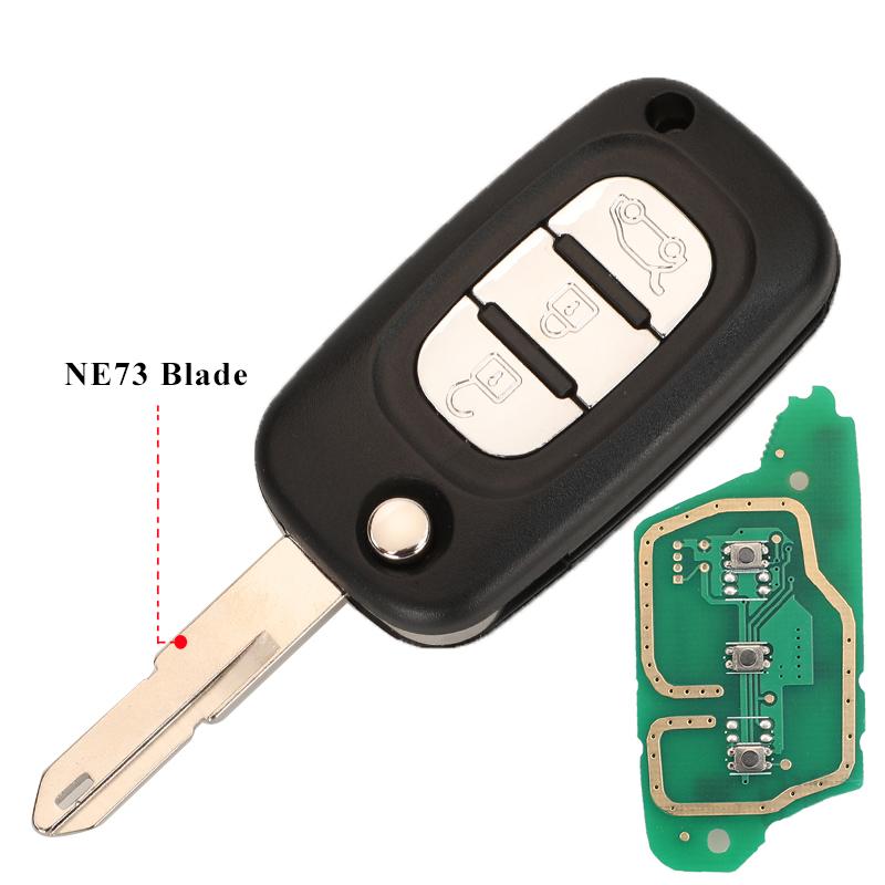 jingyuqin 2/3BTN Modified Flip 433Mhz ID46-7946 /7947 Car Remote Key For Renault Vivaro Movano Traffic Master Kangoo Clio Dacia
