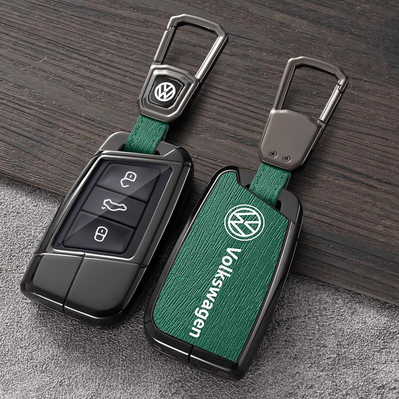 For VW Volkswagen Jetta MK5 Golf Alloy Leather Car Smart Remote Key Case Fob Cover Protector Shell For Volkswagen VW Magotan Pas