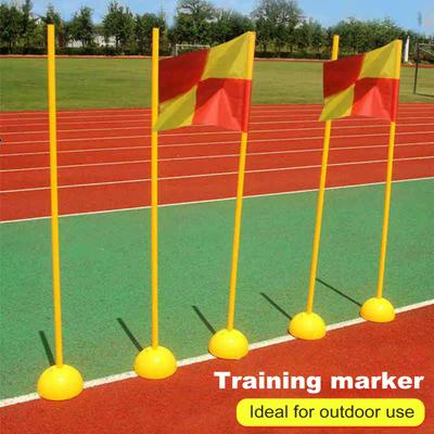 Fußball-Eckfahnen-Set, Trainings- und Spiel-Sport-Fahnenmast-Set, wetterbeständig, Kunstrasen-Eckmarkierung für Spielübungen