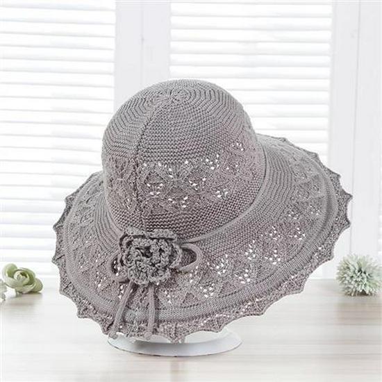 

Women s Wide Brim Lace Foldable Sun Hat - Korean Style Summer Beach Hat One Size