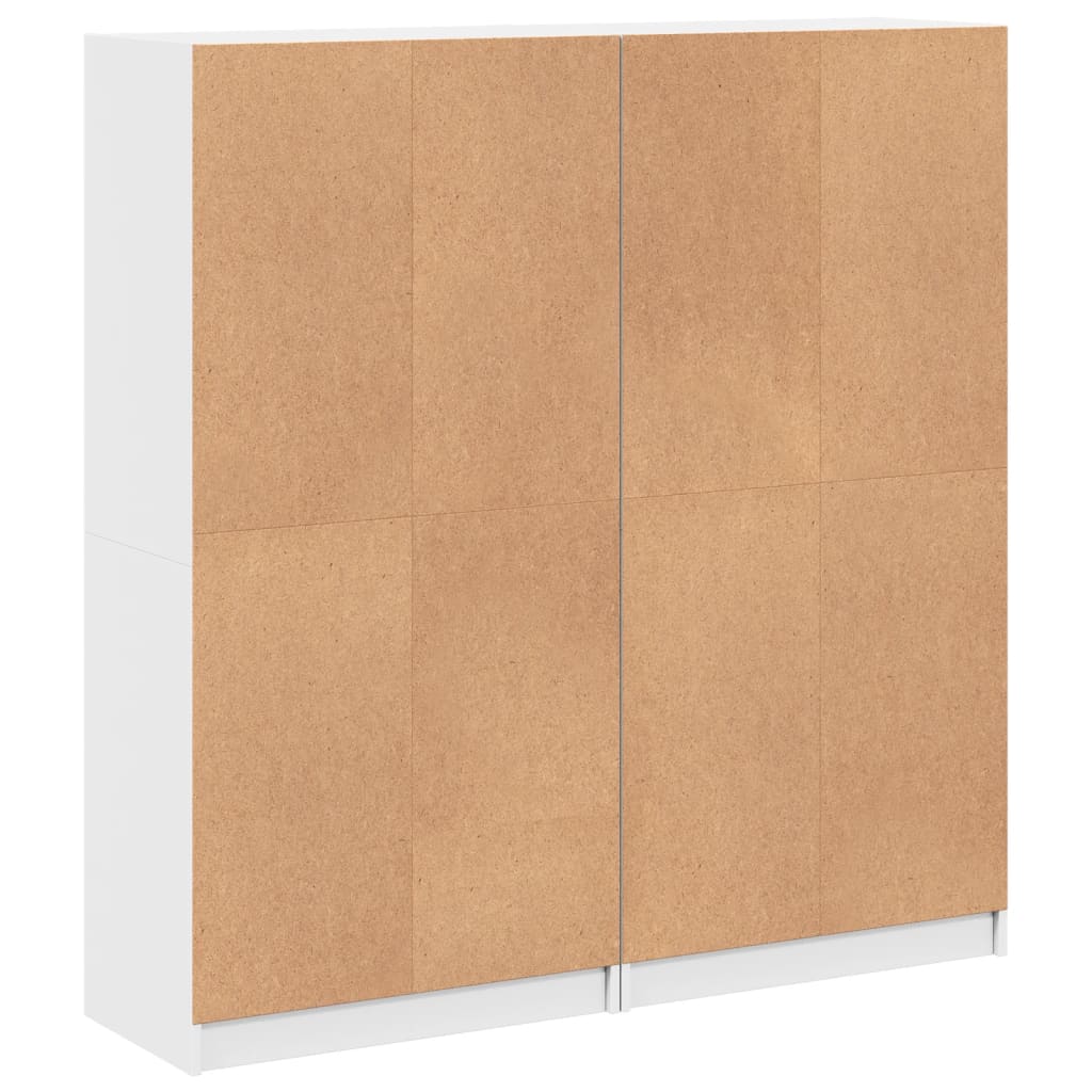 Bookshelf with Doors White 136 X 37 X 142 Cm Engineered Wood