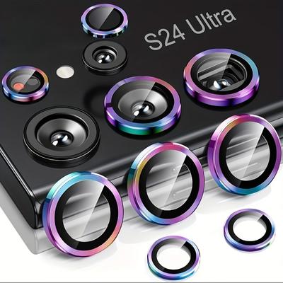 Camera Lens Protector For Samsung Galaxy S24 Ultra S23 Fe S22 Plus A15 A25 A35 A55 A14 A24 A34 A54Aluminum Alloy Ring Tempered Glass Lens Shockproof