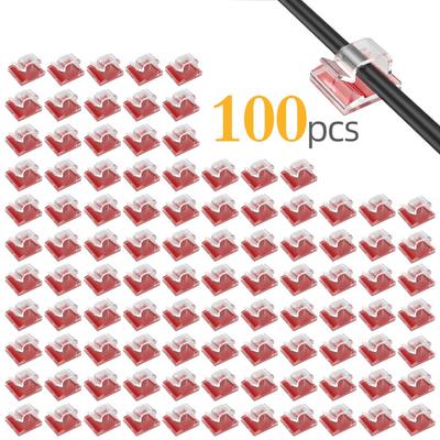 100 teile/paket Kabel Organizer Clips Kabel Halter Für Maus Tastatur Kopfhörer Selbst-adhesive Desktop Management Klemme Draht Wickler