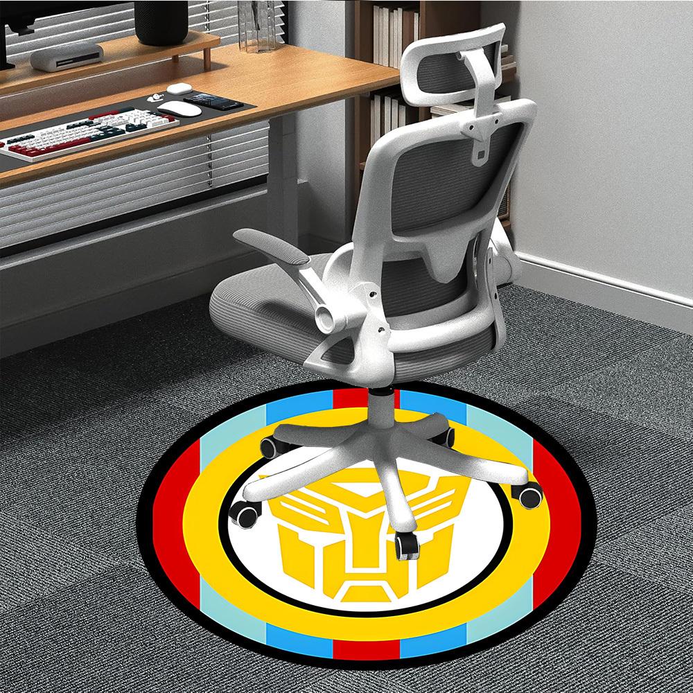

1pc Transformers Logo Chair Carpet for Office - Indoor Non-Slip Washable Polyester Fiber Carpet, Soft Comfortable Mat For Office yy250928001 80cm by 80cm