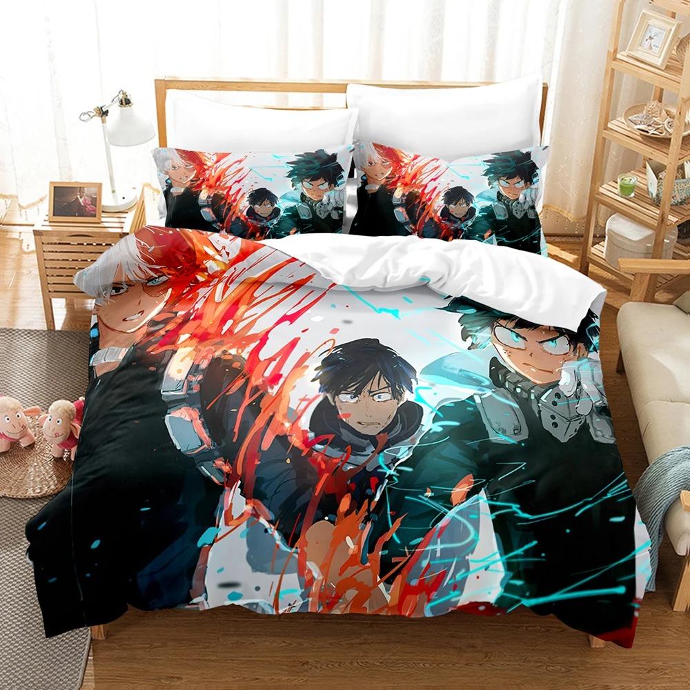 3D-Druck My Hero Academia Bettwäsche-Set Einzelbett Twin Full Queen King Size Kawaii Bettwäsche-Set für Erwachsene und Kinder Schlafzimmer Bettbezug-Sets