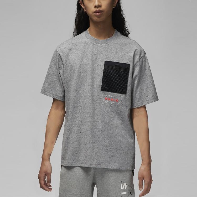 Men's Nike Alphabet Printing Logo Round Neck Short Sleeve Gray T-Shirt DM3103-010