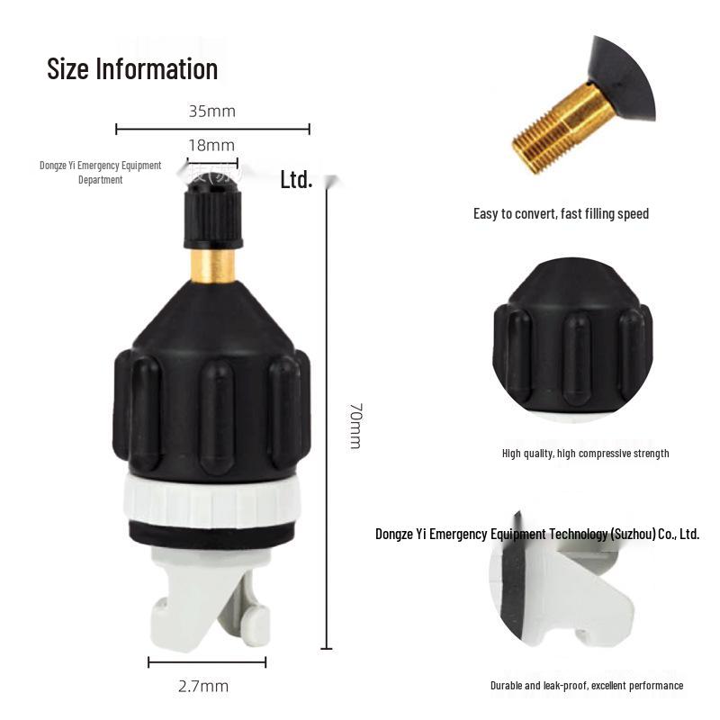 Multifunktionaler Luftventiladapter für SUPs/Kajaks, aufblasbare Boote & Betten