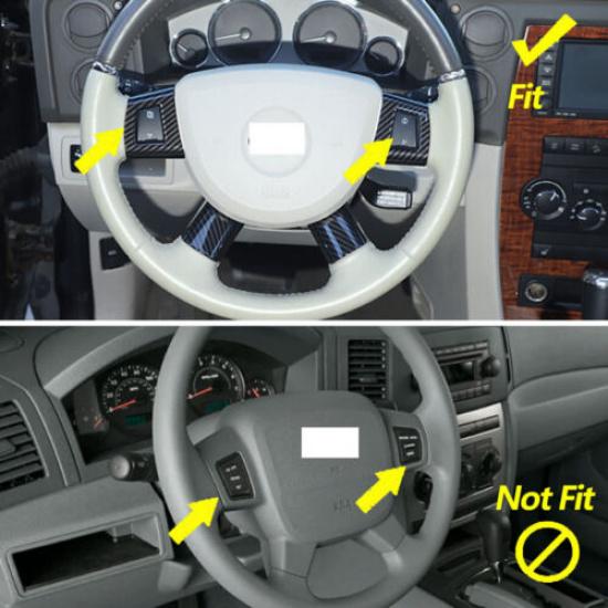 Carbon Fiber Steering Wheel Decor Cover Trim for Jeep Grand Cherokee 2006-2010