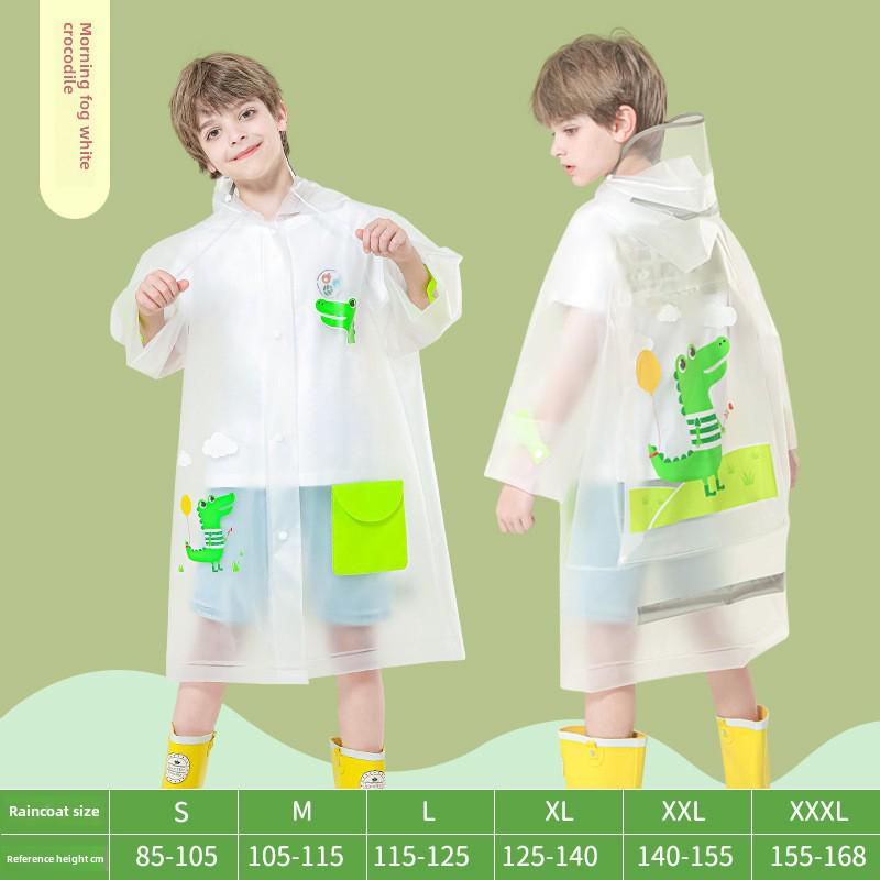 Koreanischer Kinder-Ganzkörper-Regenmantel: Einteiliger Poncho für Grundschüler mit Platz für Rucksäcke