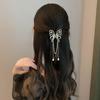 Metal Butterfly Hair Clip Pin Tassel Pendant Pair Accessories Women Simple Hair Claw Clip Butterfly Pearl Tassel Hair Clip