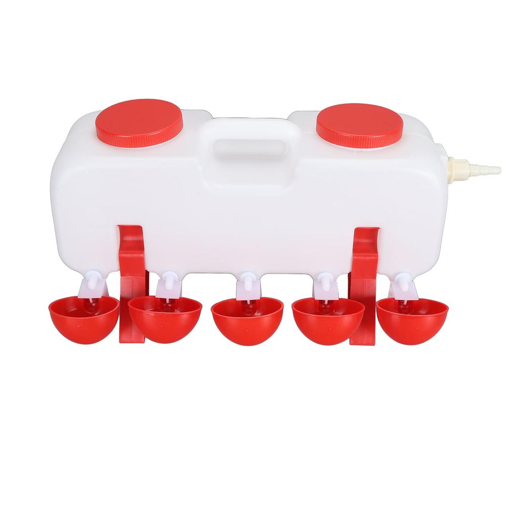Chicken Waterer 10L Large Capacity Top Fill Poultry Water Feeder with 10 Water Cups for Duck Goose