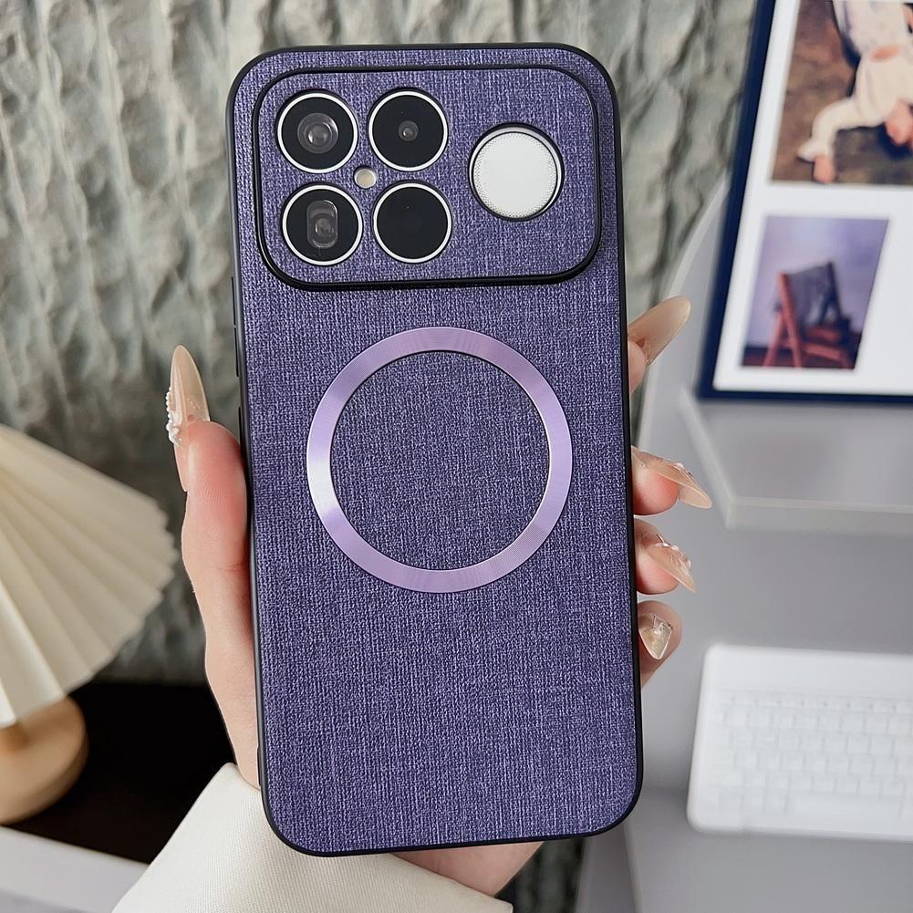 Custodia in Pelle Piana Magnetica in Tessuto di Lusso per Xiaomi Poco F9 Ultra F9 Pro F8 Ultra F8 Pro Cover di Protezione per Telefono con Ricarica Wireless