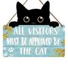 Yousheng Cat Shaped Welcome Sign, Durable Wooden, Waterproof Moisture-Proof Hanging Sign, for Front Door Rustic Farmhouse Porch