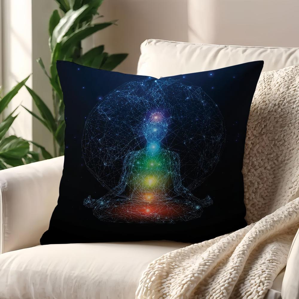Lotus Seven Chakra Yoga Meditation cushion cover For Pillow Printing Sofa Decoration Home Car Room Shop Office Nordic Simplicity