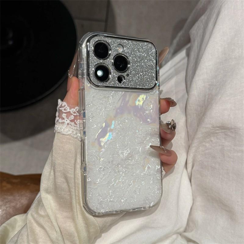 Glitter Resin Shell Case IPhone 17 Pro 16 15 With Seashell Stylish Protective Cover Women