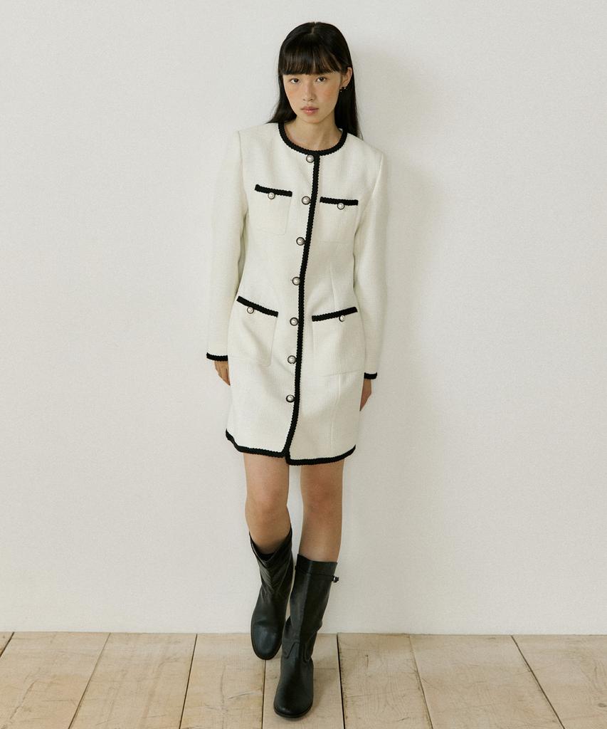 Lucirju Tweed Jacket One-Piece (Ivory)