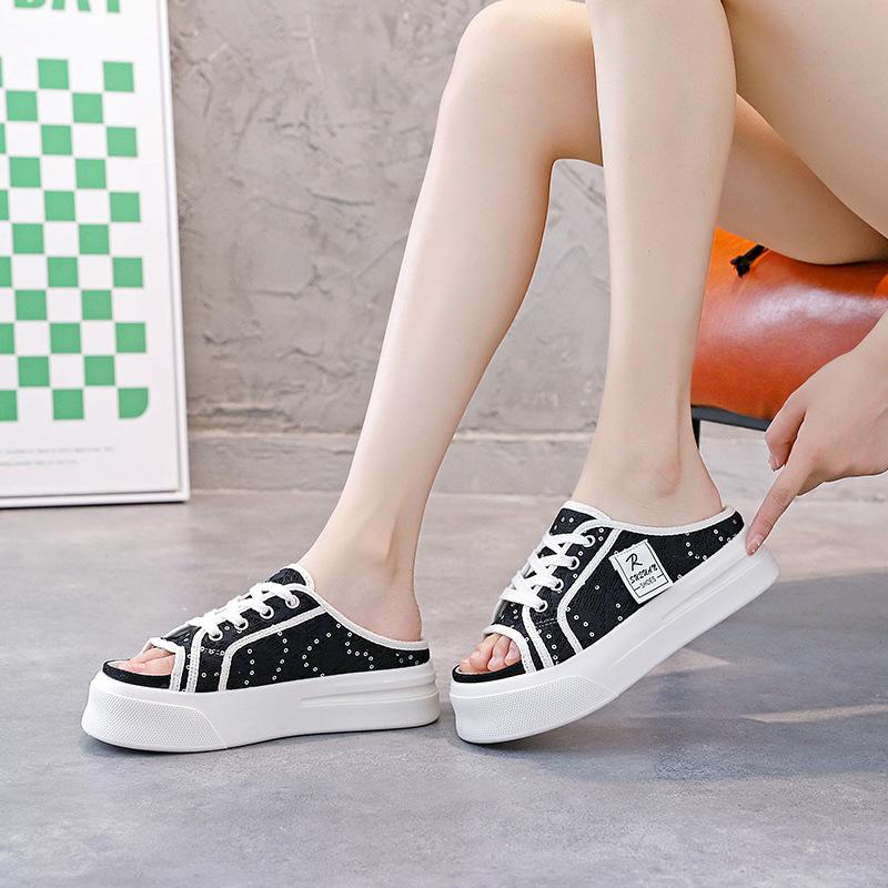 

Летние новые тапочки женские туфли на толстой подошве сандалии с эффектом увеличения длины модные пляжные сандалии женские 35 чёрный