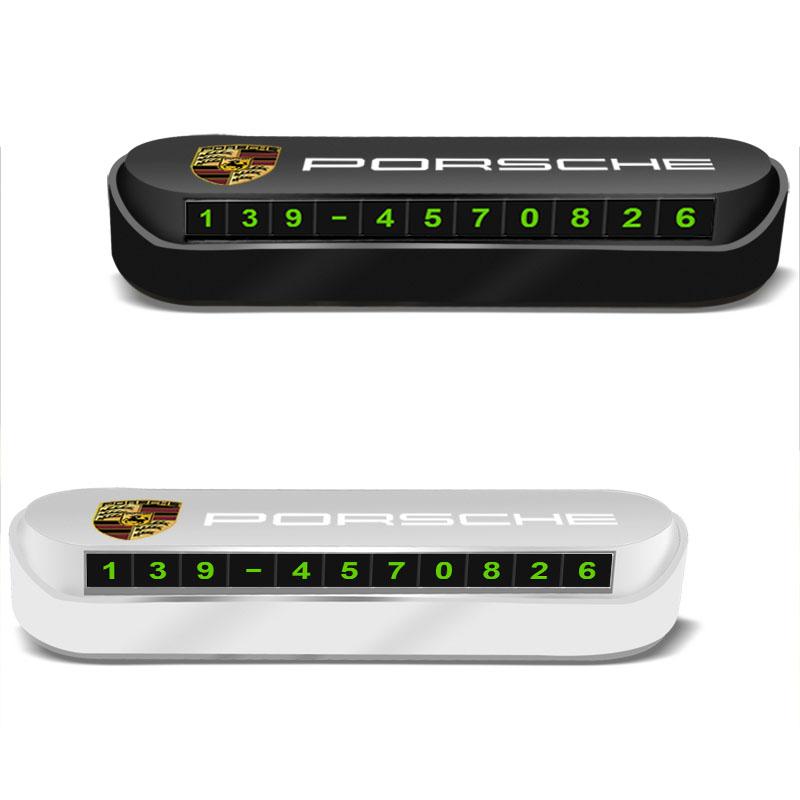 1 stk Bil Midlertidig Parkeringskort Telefonnummerkort Skilt Klistremerke For Porsche Boxster Cayenne Panamera Macan Cayman 911 918 996 917 991