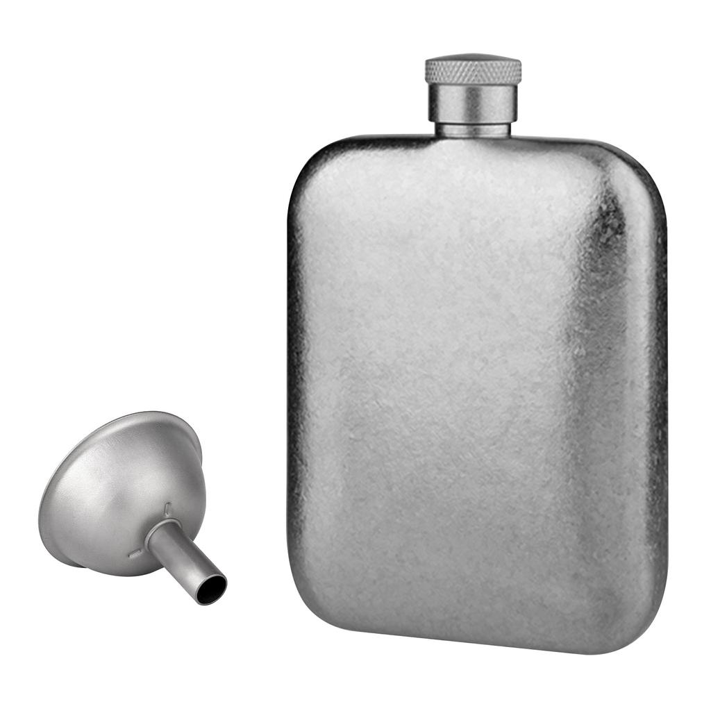 Titanium Flask with Funnel Ultra Light Portable Wine Flask Health Selection Whiskey Flask for Men Screw Cap Seal Drink