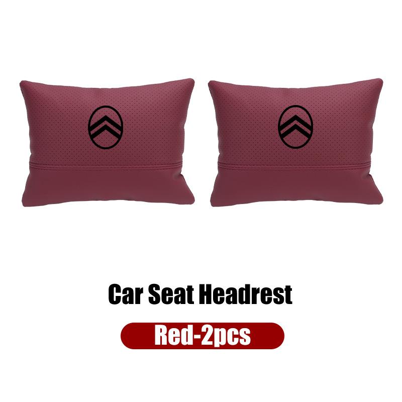 Car Seat Hanging Headrest Leather Neck Pillow Head Protector Accessories For Citroen C4 C3 C5 C1 C2 Berlingo Celysee Cactus
