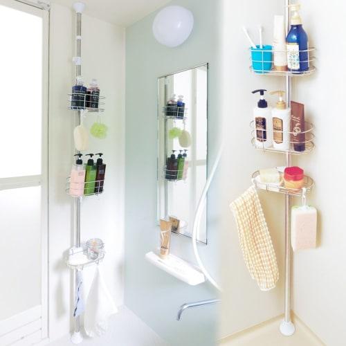 Iris Ohyama Bathroom Tension Rack Stainless Steel Telescoping Height 190~250cm BLT-25S