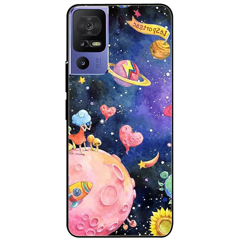 For TCL 40 SE Case 2023 Soft Silicone Protective Black Tiger Lion Funda Coque for TCL 40SE Covers TPU Bumper for TCL40se Paras