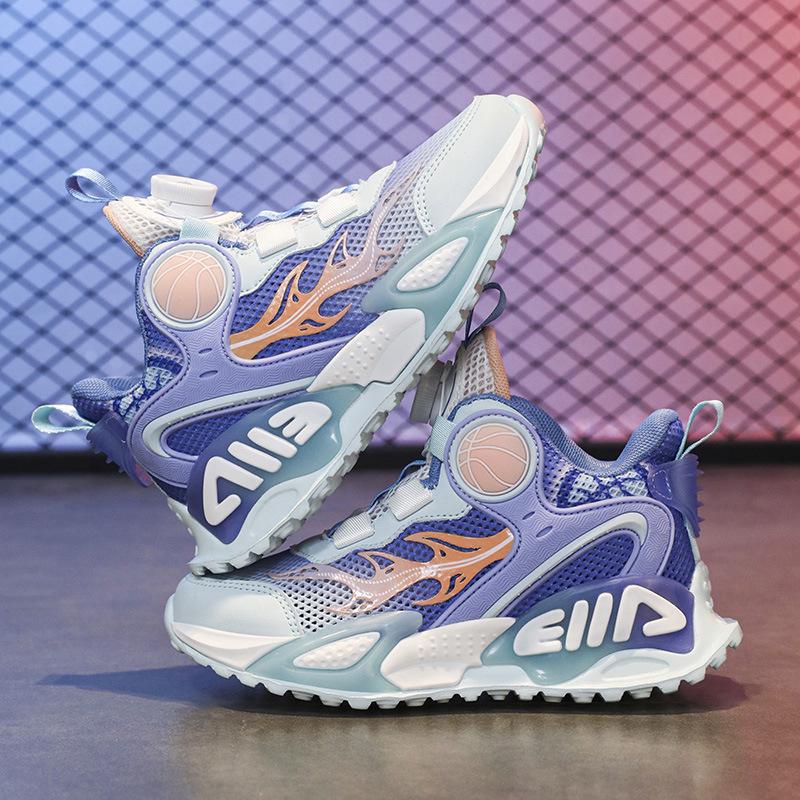 Scarpe da Basket Rosse per Ragazzi Edizione Limitata Anno del Serpente 2025 - Nuovo Stile Autunnale in Rete Traspirante