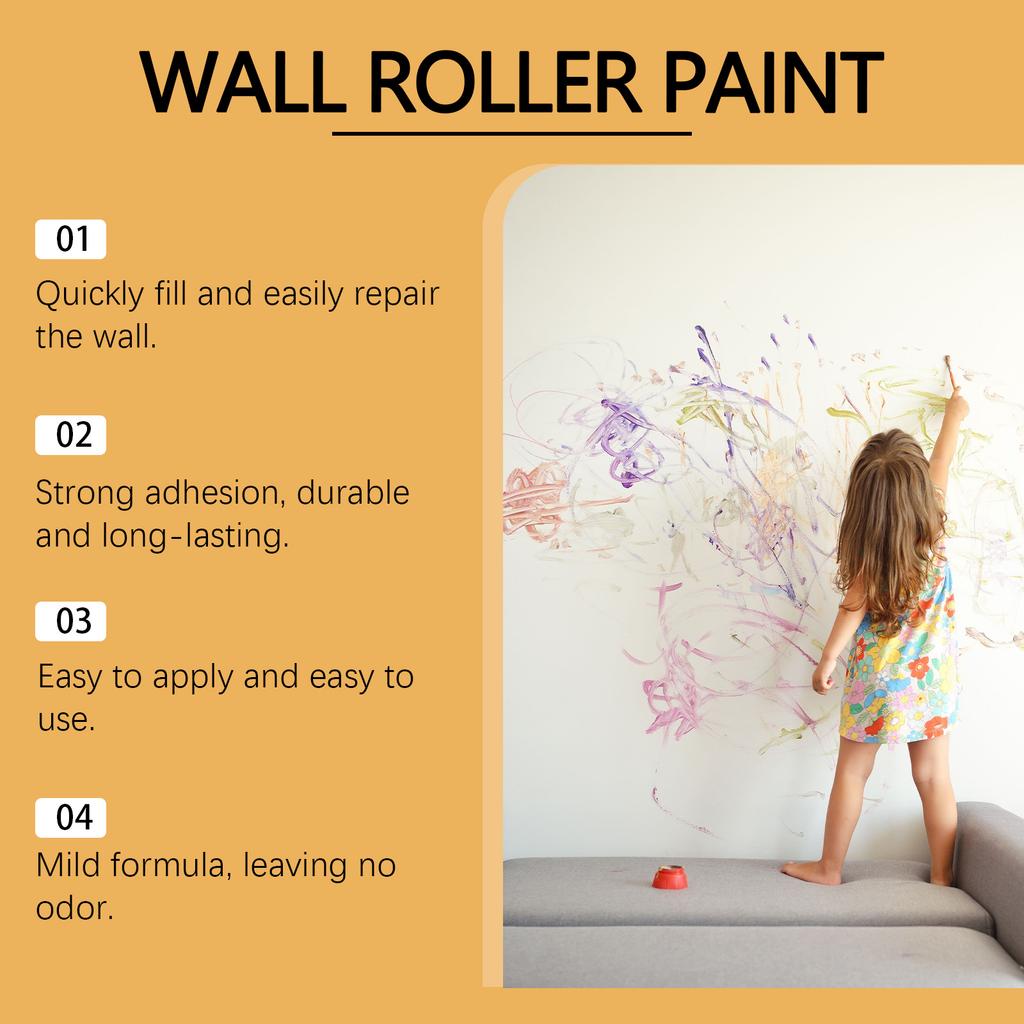 Touch Up Paint Roller Wall Repair Roller Paint Small Wall Patching Brush Wall Repair Brush for Kitchen Bedroom Living Room 300g