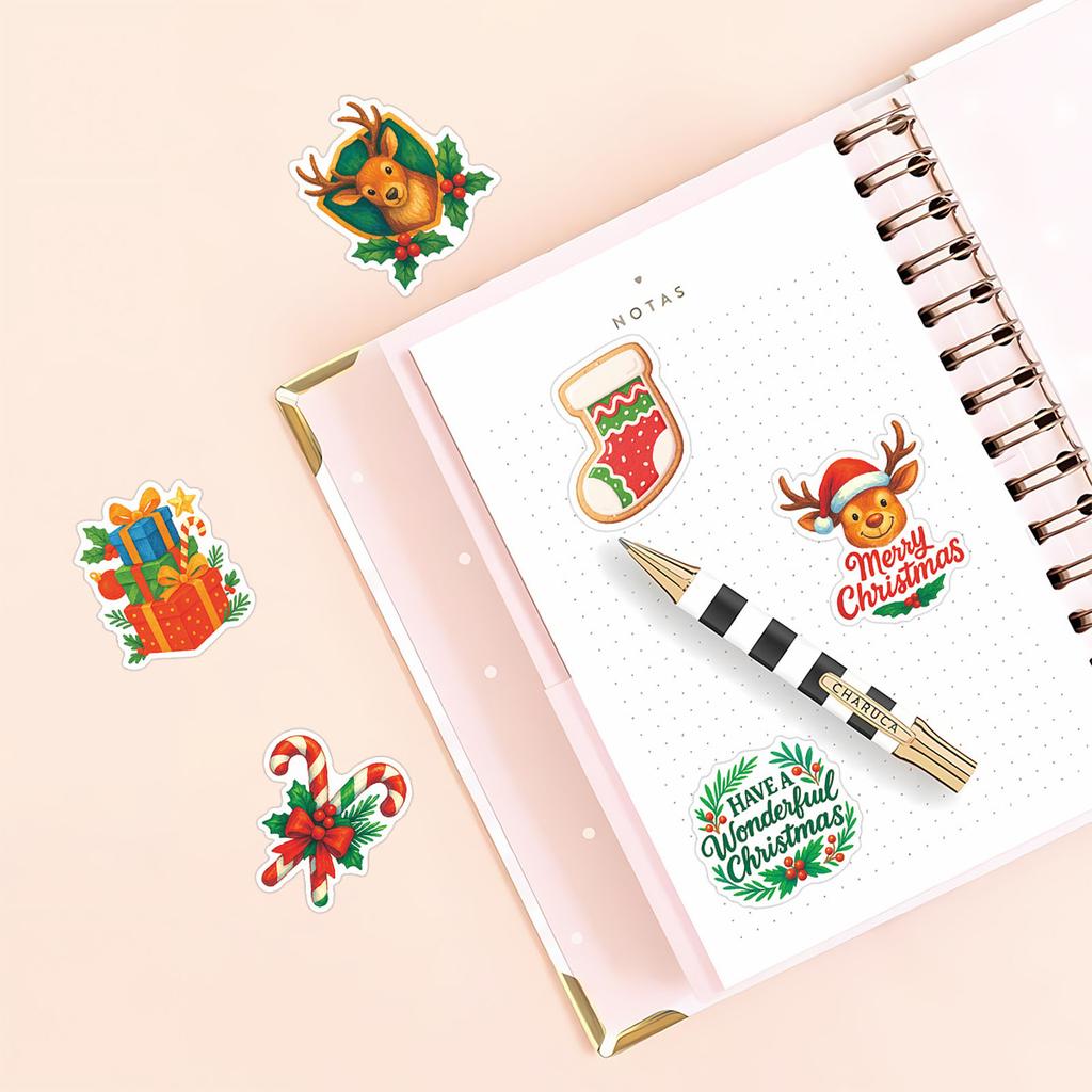 50 Cute Cartoon Creative Christmas Stickers For Phone Cases, Water Bottles, Desktops, And Journals