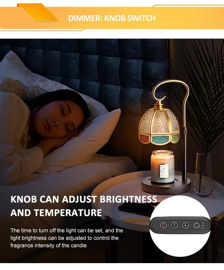 Electric Candle Warmer Lamp House Warming Gifts New Home Decoration Desk Lamp Wax Melting Lamp Colour Glass Candle Lamp