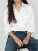 2026 Spring Women's High-End Satin Long-Sleeve Loose Fit Shirt with Unique Design