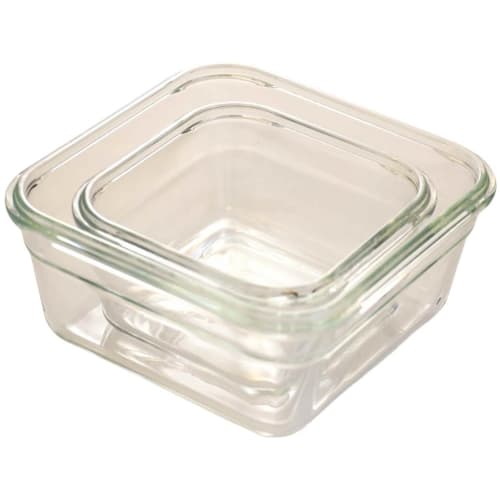 Advanced Door GlassLock Easy-Open Heat-Resistant Glass Container, Square, 400ml (OCST-040E)