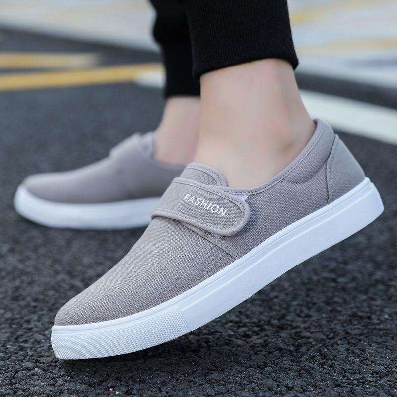 New Spring and Shoes Men's Canvas Student Pedal Sports and Leisure Large Size Magic Breathable Board Shoes Cloth Shoes